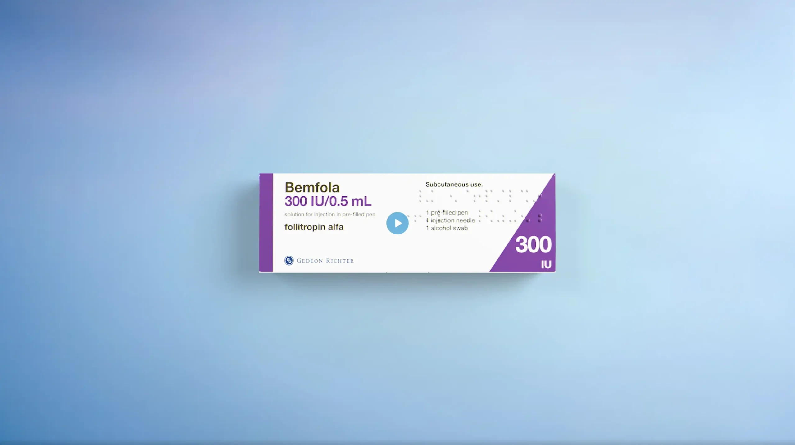 Verpackung des Medikaments Bemfola 300 IE zur Hormonbehandlung