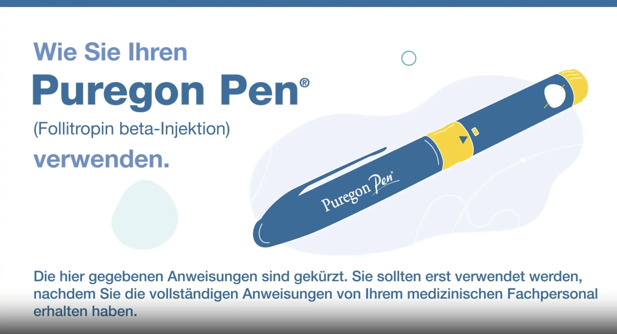 Grafik mit dem blauen Puregon Pen zur Hormonbehandlung.